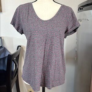 Women’s LOFT Size Medium Pink Polka Dot Vintage Tee